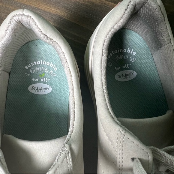 Dr.Scholls Women’s Happiness Lo Sneaker Light Gray/ Cream Size 7 Lace Up Comfort - Picture 5 of 9